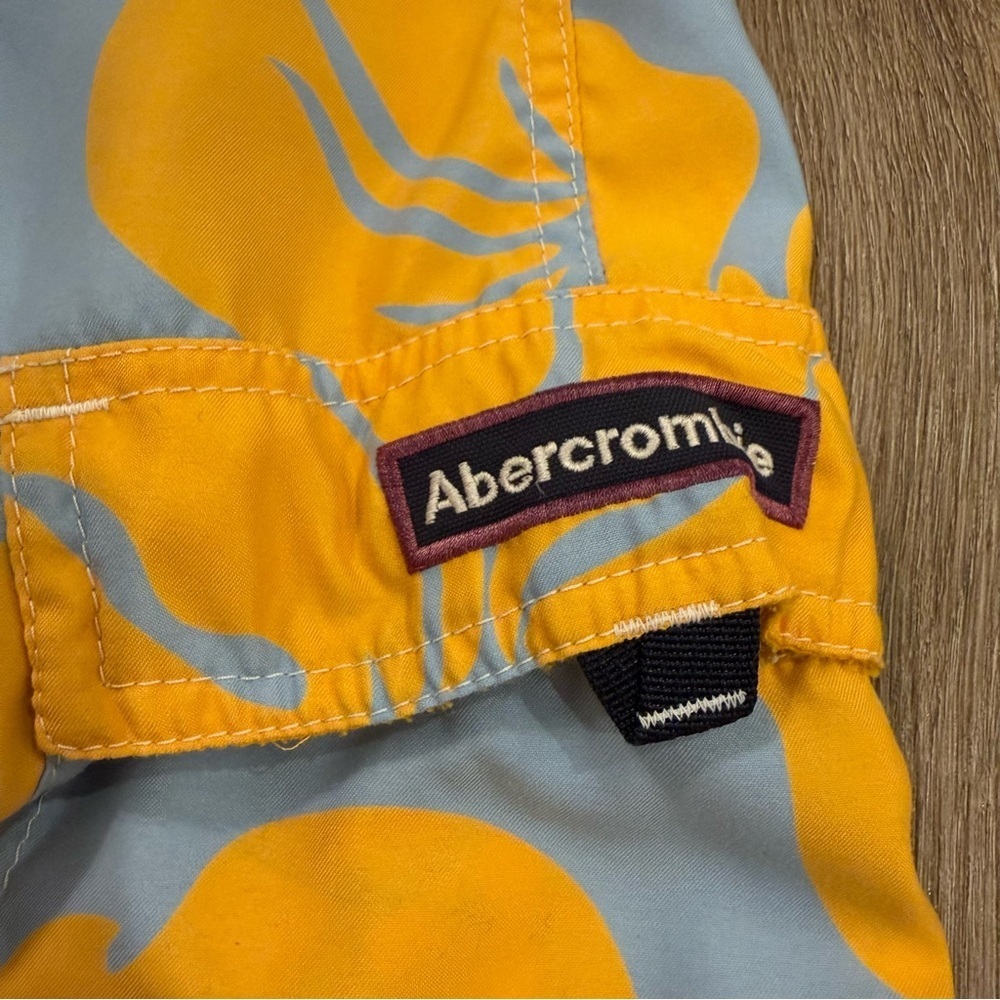 VTG Y2K Abercrombie Fitch Swim Trunks Reversible Floral Preppy Beach Surf Sz 36 - Picture 3 of 8